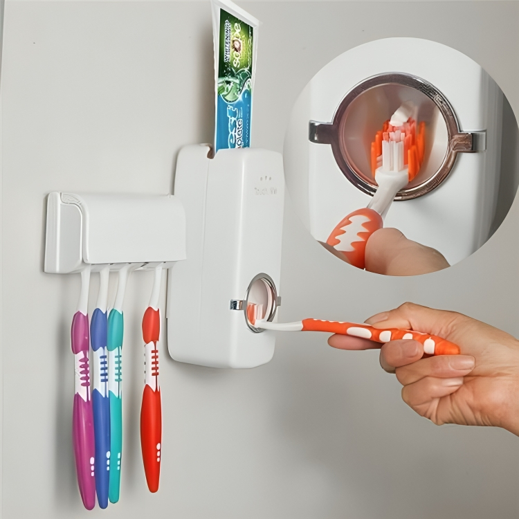Dispenser Automático de Pasta de Dente com Suporte para Escovas