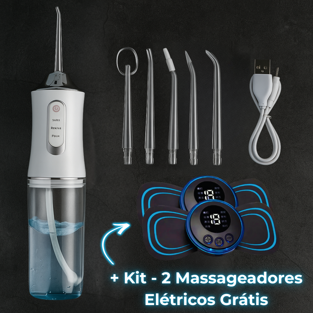 OralFlow 2.0 Irrigador Portátil + 2 Massageadores Grátis
