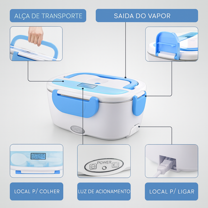 Marmita Elétrica Portátil 2 em 1 – Aqueça sua comida onde estiver