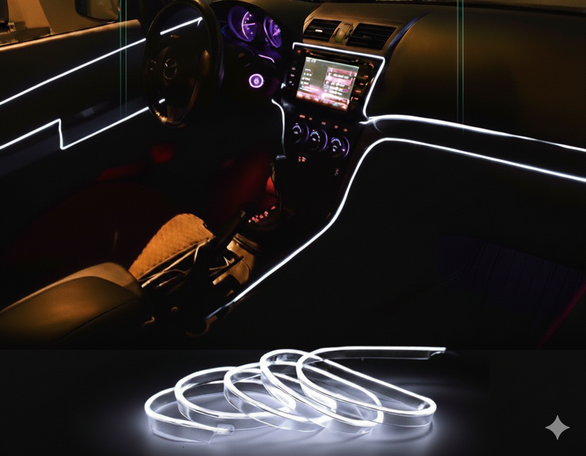 Fita de Led Neon Painel de Carro Fácil Encaixe 5 Metros