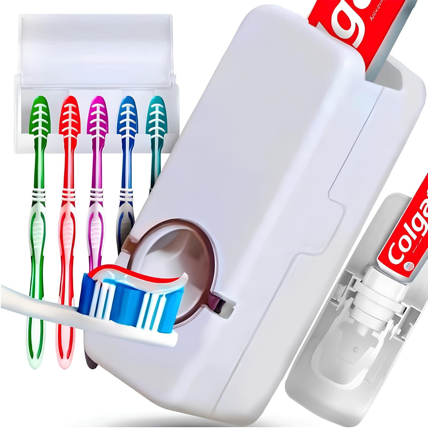 Dispenser Automático de Pasta de Dente com Suporte para Escovas