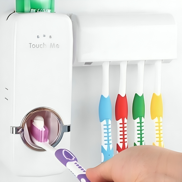 Dispenser Automático de Pasta de Dente com Suporte para Escovas