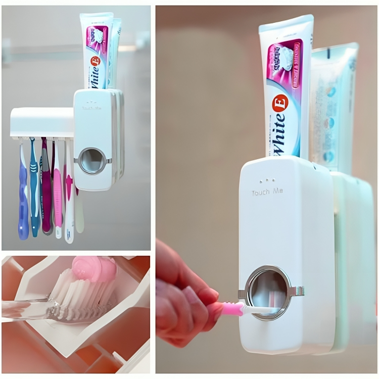 Dispenser Automático de Pasta de Dente com Suporte para Escovas