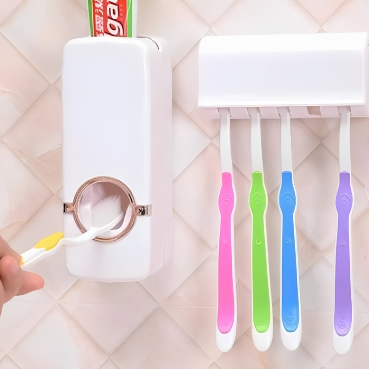 Dispenser Automático de Pasta de Dente com Suporte para Escovas