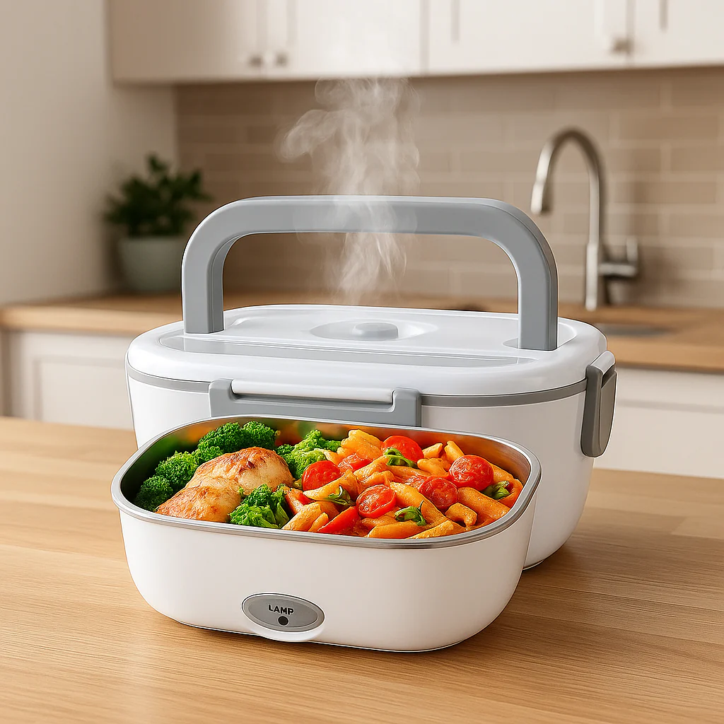 Marmita Elétrica Portátil 2 em 1 – Aqueça sua comida onde estiver