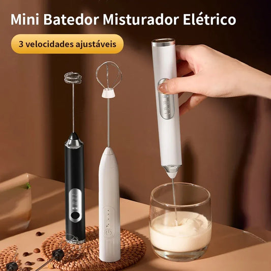 Misturador Mixer Elétrico para Bebidas Portátil
