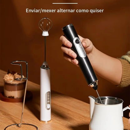 Misturador Mixer Elétrico para Bebidas Portátil