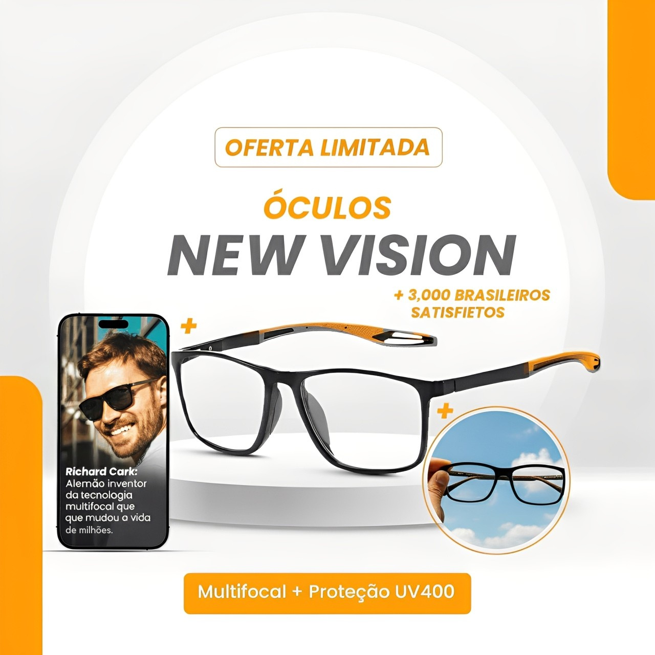 Óculos NewVision Multifocal + Proteção UV400